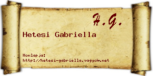 Hetesi Gabriella névjegykártya
